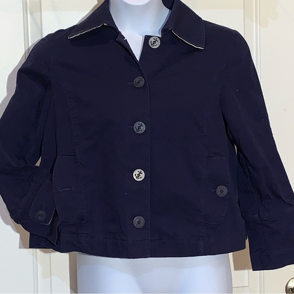 L.L. Bean Nautical Sailor Women's Sz L Petite Navy Blue Jacket - Picture 1 of 8